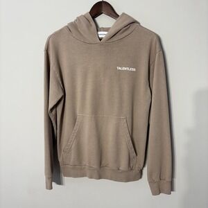 Talentless Pullover Hoodie Sweatshirt‎ Womens XS Beige 100% Cotton Casual Comfy